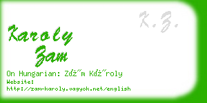 karoly zam business card